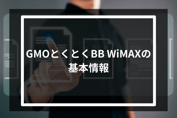 GMOとくとくBB WiMAXの基本情報